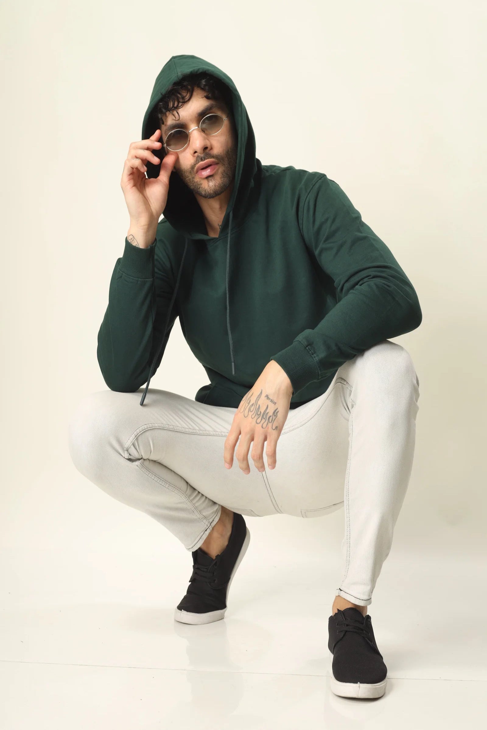 Hoodie Unisex Solid Green