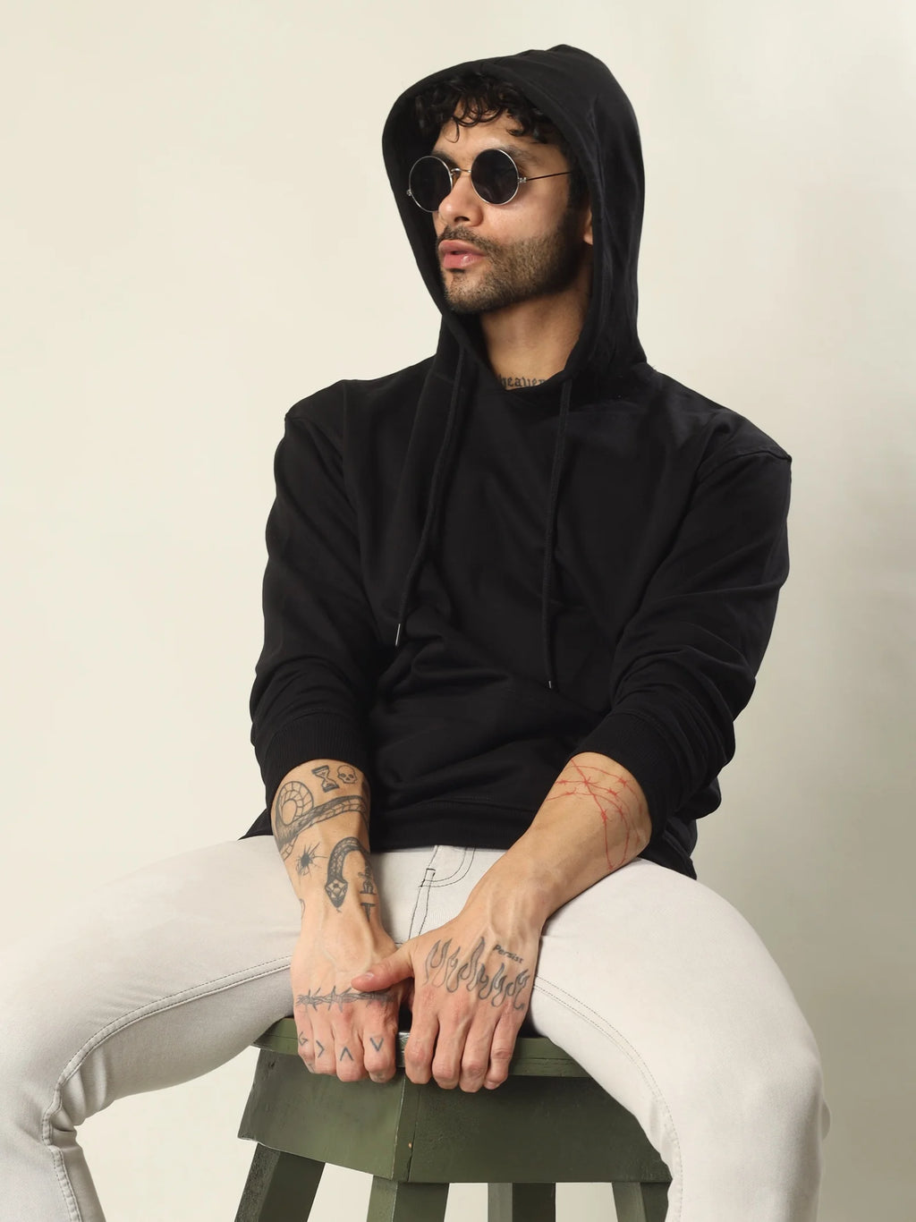 Hoodie Unisex Solid (Black)