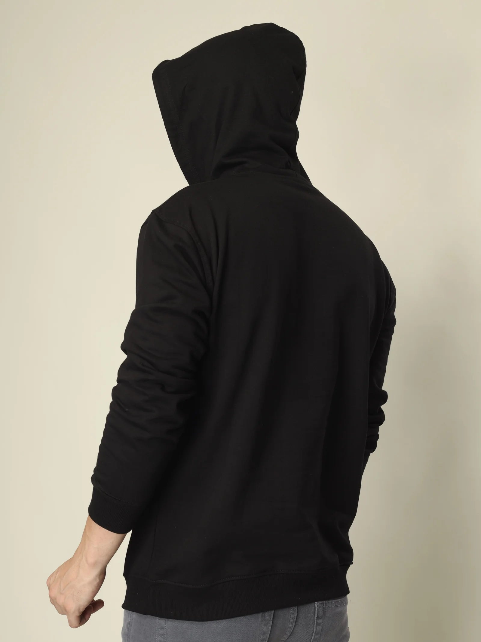 Hoodie Unisex Solid (Black)