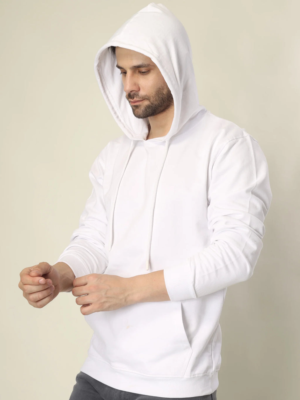 Hoodie Unisex Solid (White)
