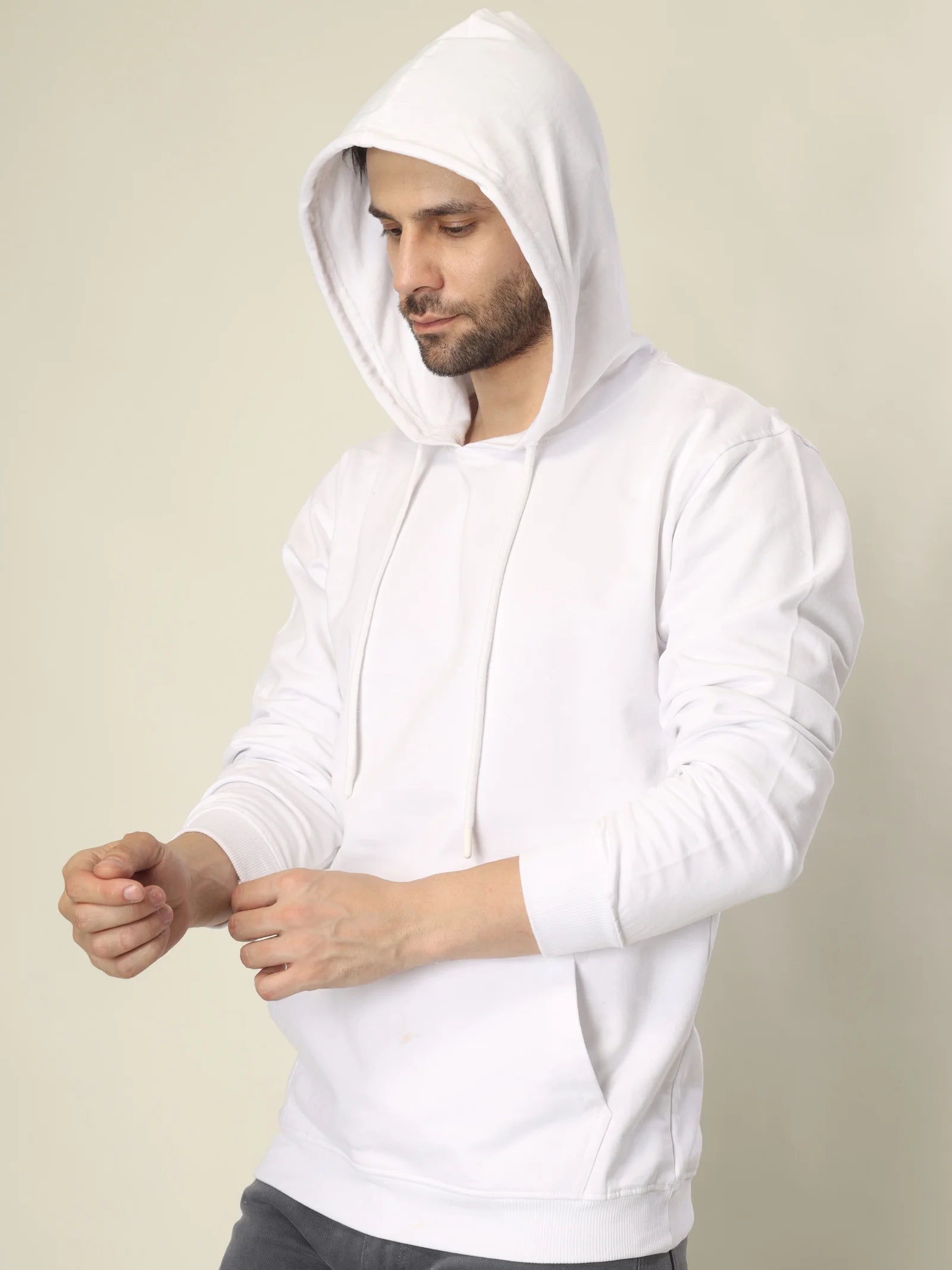 Hoodie Unisex Solid (White)